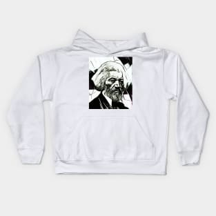 Frederick Douglass Black and White Portrait | Frederick Douglass Artwork 15 Kids Hoodie